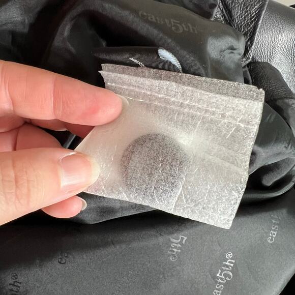 East 5th Womens Leather Jacket Long Coat Collared Button Closure Black Large - Picture 12 of 14